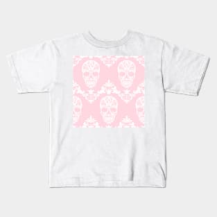 pink victorian skulls gothic Kids T-Shirt